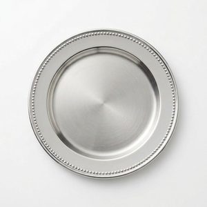 Handmade SS304 20 cm Dessert <b>Plate</b> with Satin Well & Bright Beaded Rim Bindu <b>Decor</b> for Home Hotel Wedding INS Style <b>Decor</b> - Product Image 2