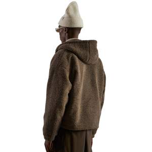 Veste zippée en borgue marron délavé avec capuche et poches pour homme, vêtement d'extérieur élégant et chaud, parfait pour les activités de plein air - Product Image 6