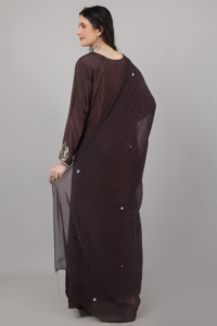 Conjunto de 3 piezas de ropa elegante para mujer, vestido Chudidar Dupatta color marrón con adornos de perlas y lentejuelas. - Product Image 3