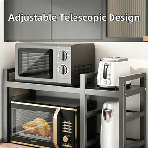 Organizador de encimera de cocina multinivel con ganchos laterales, estante de almacenamiento que ahorra espacio para electrodomésticos de microondas y utensilios de cocina - Product Image 5