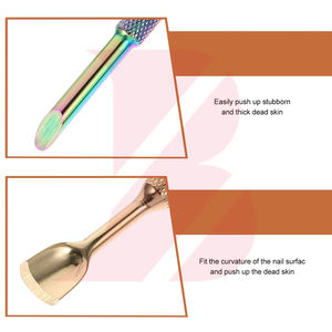 Coupe-cuticules double face professionnel pour manucures, outil pour les artistes et techniciens des ongles, ensembles de soins des ongles multicolores et finition dorée - Product Image 4
