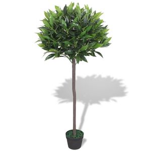 49.2 \ "pianta verde albero di alloro artificiale con vaso durevole elemento decorativo per interni esterni - Product Image 1