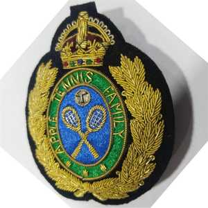 Badge brodé en fil métallique fait main de haute qualité, patch personnalisé OEM, badges brodés en fil métallique faits main OEM - Product Image 3