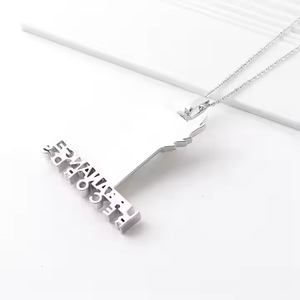 Collier Pendentif en Argent Sterling 925 avec Moissanite, Breloque Glaçon, Design Personnalisé Lettre, Bijoux Hip Hop pour Fête - Product Image 6
