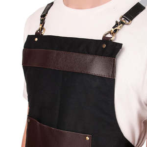 Tablier de cuisine vintage en toile véritable multi-poches pour femme, en cuir véritable de qualité supérieure, réglable - Product Image 6