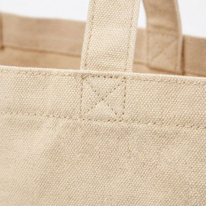 Sac de courses en toile grand format couleur naturelle avec poignée d'épaule, sac fourre-tout pour épicerie, sac de courses en toile personnalisable avec logo, sac en coton durable - Product Image 4