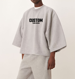 Camisetas de Hombre de Alta Calidad, 100% Algodón, Tejido de Punto, Corte Oversize, con Pedrería, Estilo Cuadrado, Personalizables con Logotipo, Ropa Urbana - Product Image 2