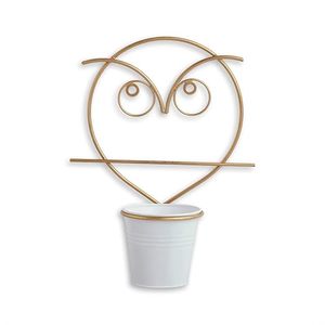 Pot de fleurs mural en métal en forme de hibou, plaqué or, pour plantes vertes, décoration moderne - Product Image 5