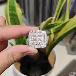 Initial <b>Ring</b> VVS Moissanite Baguette Letter <b>Ring</b> For Men Two Tone Rhodium Plated Championship <b>Ring</b> In <b>925</b> Sterling <b>Silver</b> - Product Image 1