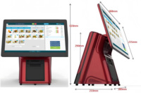 Caisse enregistreuse POS à double écran/écran unique de 15,6 pouces avec imprimante et scanner en option, adaptée aux systèmes de caisse de restaurant