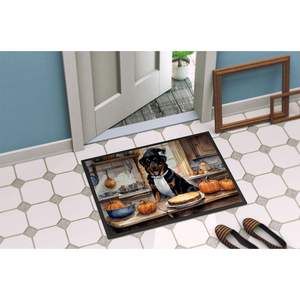 Rottweiler Fall Kitchen Pumpkins <b>Doormat</b> 24H X 36W Non-Slip Indoor Outdoor Low Pile Rug <b>Washable</b> Front Door Mat for Entryway - Product Image 4