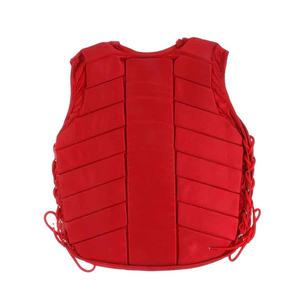 <b>Red</b> Horse Riding Safety Vest Unisex Sleeveless Zipper Closure Breathable Polyester Mesh Back Design - Product Image 4
