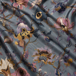 Organic Floral Printed Jacquard Brocade Fabric Silk Cotton Medium <b>Weight</b> Breathable Home Textile Woven - Product Image 3