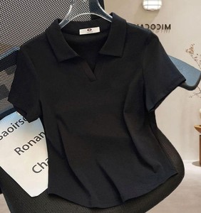 T-shirts pour femmes en coton tricoté Oxford, coupe ajustée, haute qualité, personnalisables, vente en gros, collection été - Product Image 4