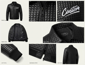 Men's Quilted PU PremiumJacket Stand Collar Custom Logo Casual Outerwear Winter Style Waterproof Breathable Windproof Thick - Product Image 4