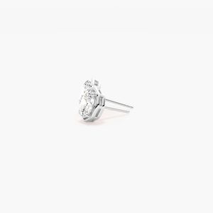 Boucles d'oreilles clous en or blanc 14 carats avec diamant de laboratoire taille brillant, design Lumora, plaqué rhodium, certifié IGI, solitaire classique, tendance - Product Image 3