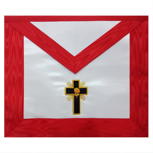 Tablier de 18e degré du Rite écossais AASR, brodé à la main sur satin, avec croix latine et croix rose, pour la régalia du Rite écossais, accessoire de franc-maçon. - Product Image 3