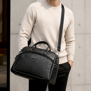 Made in Korea Lightweight Large Capacity PU Leather Weekender Boston <b>Duffel</b> <b>Bag</b> with Polyester Lining GE_4243 - Product Image 6