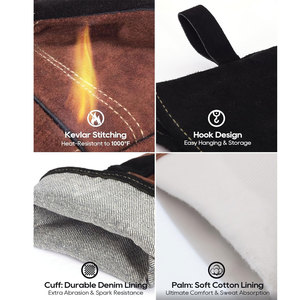 Gants de sécurité en cuir sur mesure, gants de mécanicien anti-chocs TPR, vêtements de travail antidérapants, gants de sécurité industriels à vendre - Product Image 6