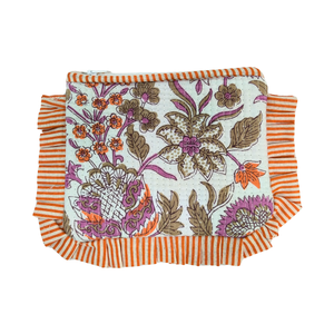 Sac fourre-tout à imprimé floral Vibrant Block-Accessoire durable orange et violet - Product Image 1
