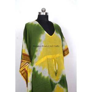 Caftán indio floral vintage de algodón, túnica de playa, regalo de San Valentín para mujer, cubrebikini, vestido suave, maxi vestido, ropa de dormir de verano - Product Image 4