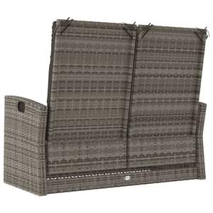 Banc de jardin en rotin PE gris 46,5 x 24,4 x 37,4 pouces, banc de patio élégant pour espaces extérieurs - Product Image 5