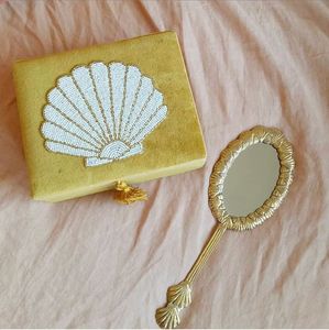 <b>Red</b> <b>Velvet</b> Rectangular Box with Gold Floral Embroidery Handmade Wedding Decoration Gift Case - Product Image 6