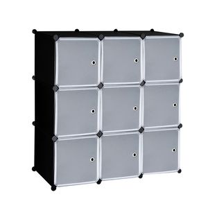 Libreria Modulare a 9 Cubi, Organizzatore Fai-da-Te in Plastica con Ripiani e Ante RT - Product Image 5