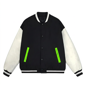 เสื้อแจ็คเก็ตวาร์ซิตี้พรีเมียม แขนหนัง แต่งผ้าขนสัตว์ ปักอักษรแบบ Letterman สไตล์เบสบอล ปักลายเชนิลล์ แนวเรโทร สตรีทแวร์ เสื้อผ้าแฟชั่นสั่งทำพิเศษ - Product Image 3