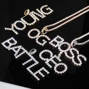 New Wholesale Price Custom <b>Name</b> Silver Cushion Cuban Link <b>Chain</b> Crushed Iced Hip Hop Moissanite Letter Pendant - Product Image 3
