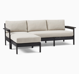 Ensemble de canapés d'extérieur modernes en teck massif, écologiques, imperméables, avec coussins, table basse, finition foncée, luxe, salon, jardin - Product Image 2