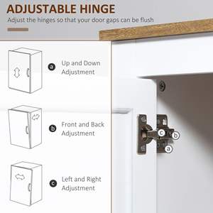 Gabinete de aparador de buffet de comedor blanco con estantes y cajones ajustables para almacenamiento de cocina - Product Image 6