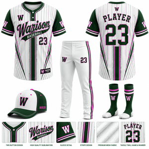 Wholesale Baseball Teamwear Uniform Set Plus Size Breathable 100% Polyester Sportswear Softball Uniform Kit - Product Image 2