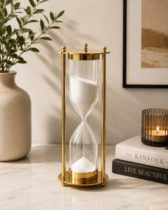 International Trade Sand <b>Timer</b> Brass Golden Plated Round Shape Customize Sand <b>Timer</b> for Decoration Home Interior - Product Image 6