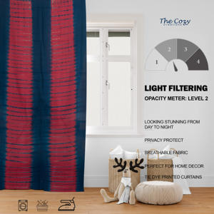 Cortina de Algodón con Estampado Tie Dye Teñido a Mano, Estilo Bohemio Moderno para Ventana, para Hogar y Hotel, Venta al por Mayor en India - Product Image 6