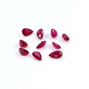 Rubis naturels non traités du Mozambique, formes poire calibrées 3x5mm, pierres précieuses de rubis naturelles facettées en vrac pour la fabrication de bijoux, prêtes à l'emploi - Product Image 1