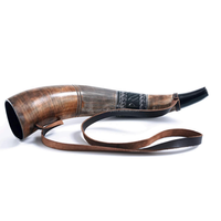 Trompette de corne de buffle véritable faite à la main naturelle Shofar casher à des fins religieuses Corne de Viking polie Corne de boeuf de taureau Style de musique