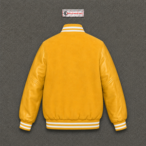 Blouson universitaire jaune décontracté pour homme – Vêtement d'extérieur tendance, chaud pour l'hiver, style streetwear emblématique, moderne et exclusif, décontracté - Product Image 6