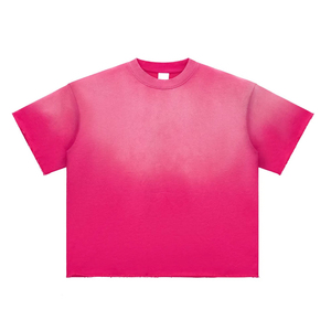 Ropa Casual en Pakistán, Camiseta de Algodón 100% de Corte Holgado con Estampado Desgastado por el Sol para Hombre, Precio al por Mayor, Camiseta con Efecto Desgastado por el Sol - Product Image 1