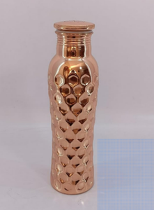 Geometric Hammered Copper Water <b>Bottle</b> Mirror Polish Premium Metal Drink <b>Flask</b> Reusable Wellness <b>Bottle</b> OEM ODM Bulk - Product Image 4