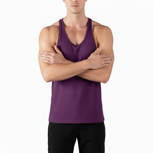 Camiseta sin mangas para hombre, estilo racerback, para gimnasio, fitness, entrenamiento, transpirable, para culturismo, con logo personalizado, venta al por mayor - Product Image 4