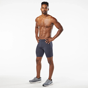 Shorts de musculation pour hommes, shorts de compression 3D pour la gym, leggings de fitness ajustés, shorts de compression de couleur unie - Product Image 1