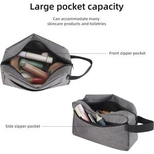 Sac de toilette suspendu gris pour accessoires de voyage pour femmes et hommes - Product Image 4