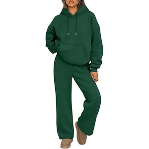 Conjunto Deportivo de Felpa para Mujer al por Mayor, Sudadera con Capucha Extra Grande y Pantalones Deportivos, Ropa Personalizada con Etiqueta Privada - Product Image 1