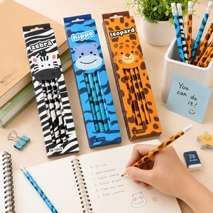 Juego de 12 Lápices 2B con Estampado Animal y Borrador, Cuerpo Negro, Impresión por Sublimación, Material Escolar y de Oficina, OEM ODM - Product Image 3