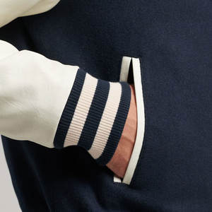 Blouson de baseball en tissu de laine à séchage rapide et confortable, brodé, col montant, patchwork, prix abordable, tendance, vêtement d'extérieur - Product Image 6