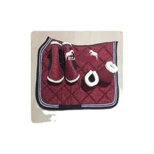 Numnah แผ่นอานม้าม้าม้าจับคู่กับชุดบูตกระดิ่งผ้าคลุมหน้าได้แผ่นรองนวมผ้าฝ้าย/ผ้าหลากสี2ขนาดอัจฉริยะ - Product Image 1