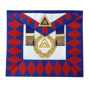 Tablier de Cérémonie Haut de Gamme Brodé de Lourdes Broches Dorées, Style Anglais, pour Chapitre Royal et Loge, Régalia Décorative - Product Image 1