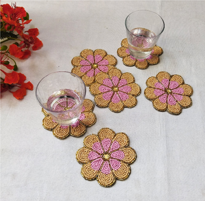 Sous-verre perlé de luxe avec motif de fruits, dessous de plat de table faits main à l'effigie de dessins animés pour la protection des boissons - Product Image 6