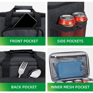 Wilson Polyester Tote Custom Cooler Bags Food Lunch Bag Box Soft Wine Fishing Wholesale Insulated Cooler Bags for Men Women - Product Image 3